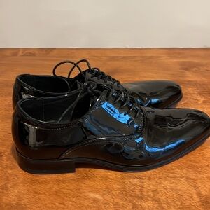 Black patent tuxedo/dress shoes - worn once!